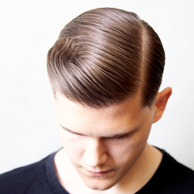 Classic Hard Part Hairstyle